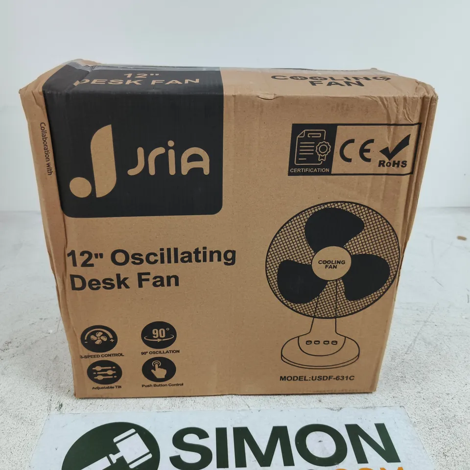 12-INCH OSCILLATING DESK FAN 