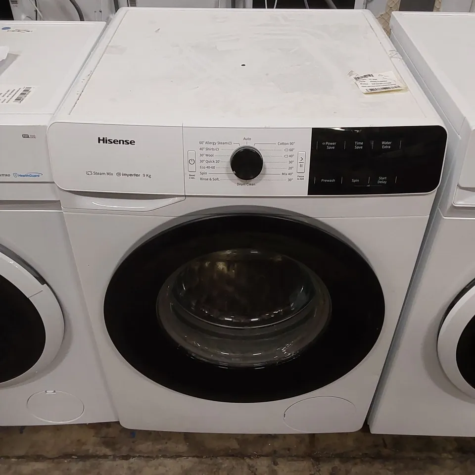 HISENSE 60cm FREESTANDING 9KG WASHING MACHINE IN WHITE, MODEL: WFGE90141VM