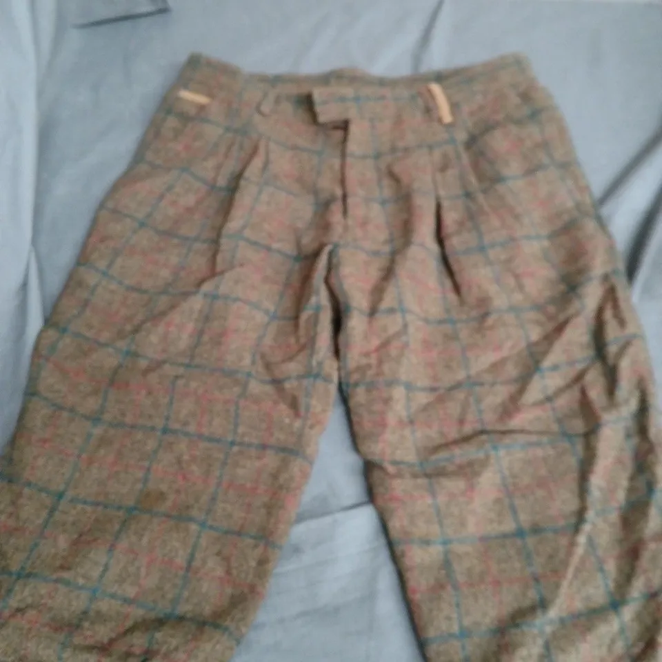 BERETTA WOOL CROPPED TROUSERS – PLAID TWEED, UK 36 (EU 46), MADE IN ITALY