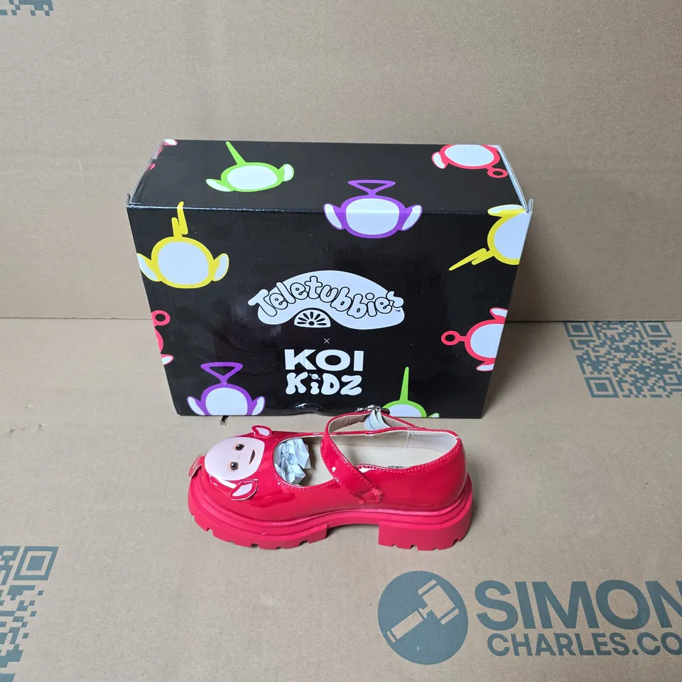 BOXED KOI KIDZ PO TELETUBBIES RED KIDZ MARY JANES SHOES UK SIZE 10 