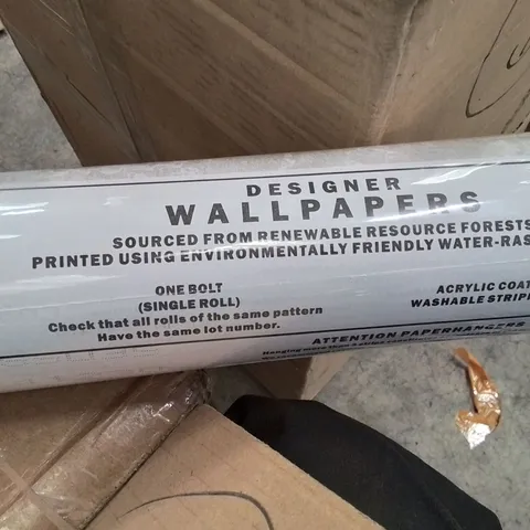 BOX CONTAINING APPROXIMATELY 7 ROLLS OF DESIGNER WALLPAPER