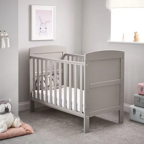 BOXED OBABY GRACE MINI COT BED - WARM GREY (1 BOX)