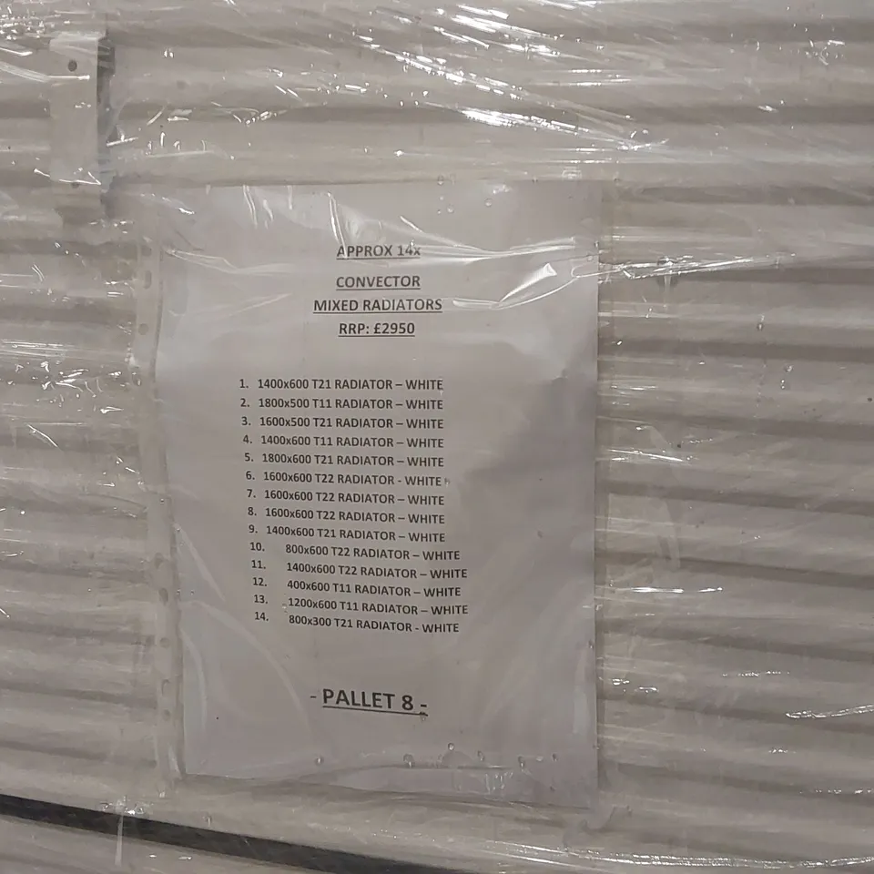 PALLET CONTAINING APPROXIMATELY 14x CONVECTOR MIXED RADIATORS