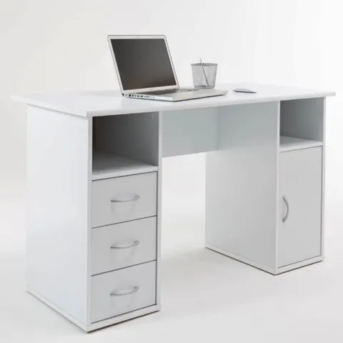 BOXED ALPHASON MARYLAND COMPUTER DESK WHITE - AW12010WHI (1 BOX)