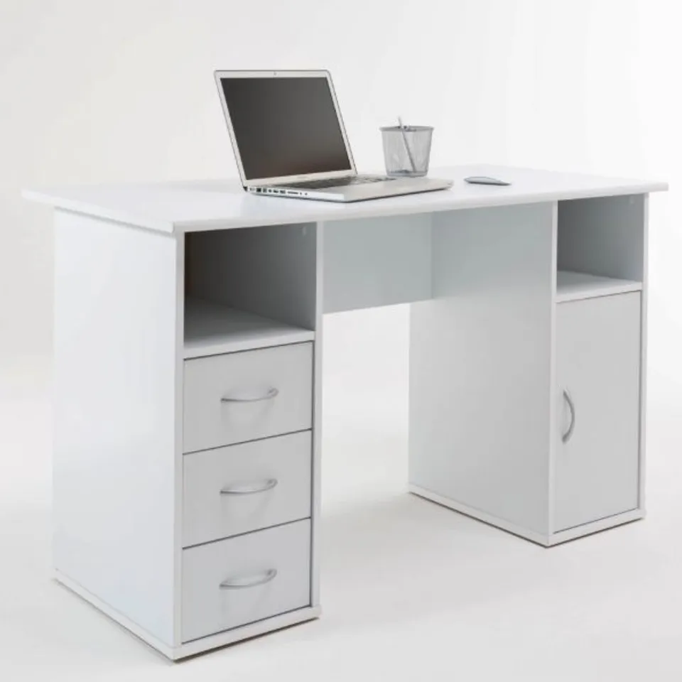 BOXED ALPHASON MARYLAND COMPUTER DESK WHITE - AW12010WHI (1 BOX)