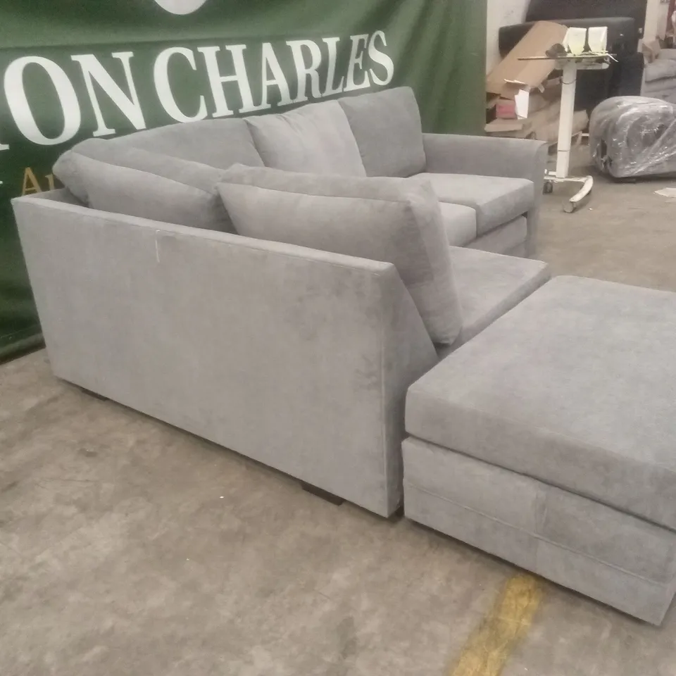 LILA 5 SEATER FABRIC CORNER SOFA - GREY