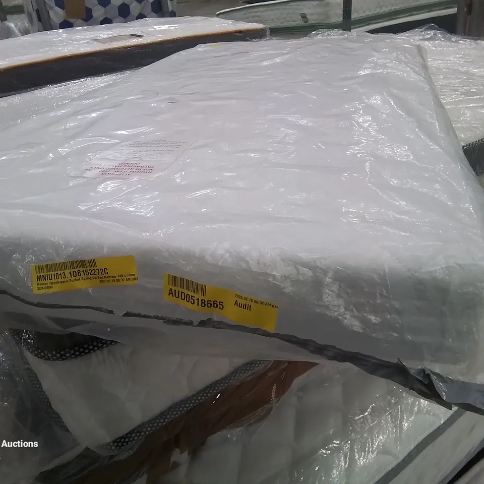 QUALITY BAGGED MINIUNO HYPOALLERGENIC POCKET SPRUNG COTBED MATTRESS 