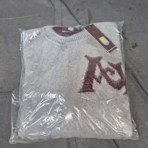 ASTON VILLA FOOTBALL CLUB KNIT SWEATER – GREY