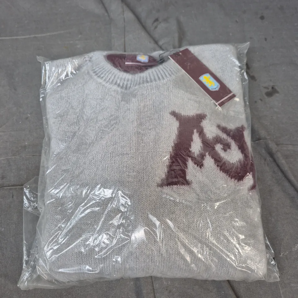 ASTON VILLA FOOTBALL CLUB KNIT SWEATER – GREY