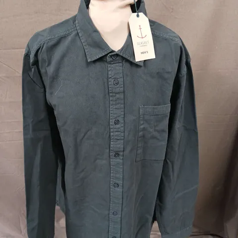 SEASALT CORNWALL MENS JACKDAW SHIRT DEEP TEAL SIZE LARGE