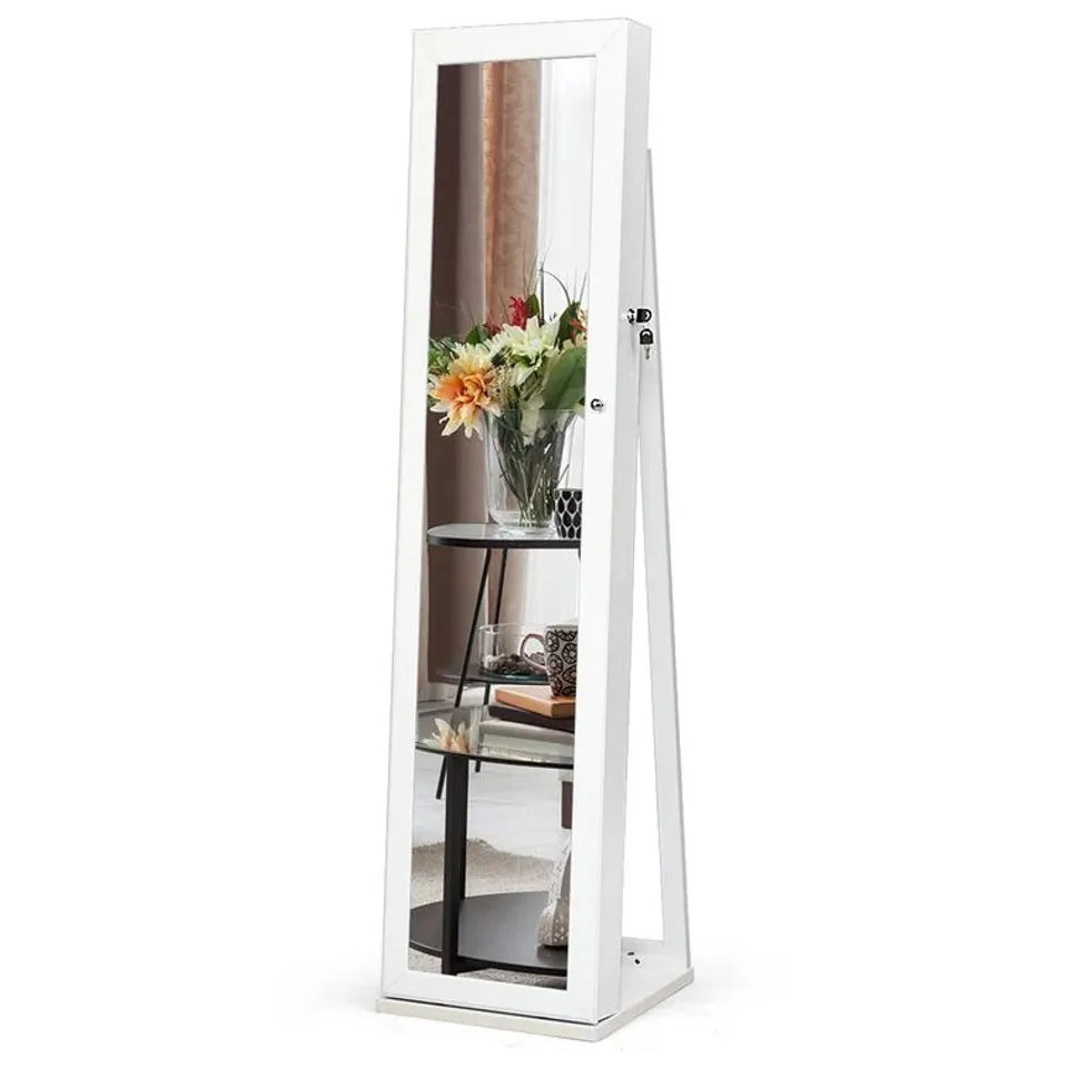 BOXED DARCUS FREESTANDING JEWELRY ARMOIRE WITH MIRROR