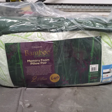 BAMBOO DREAMS MEMORY FOAM PILLOW PAIR (2 PILLOWS) – SEALED PACKAGING
