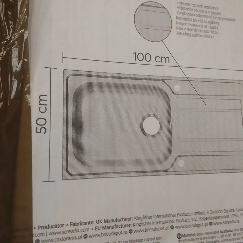 COOKE & LEWIS LYELL 1 BOWL SINK + DRAINER