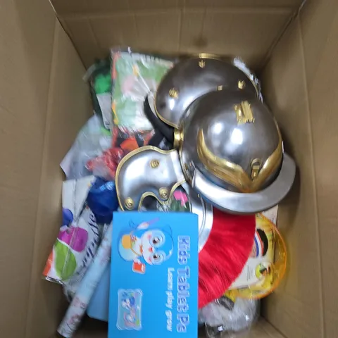 LARGE QUANTITY OF ASSORTED TOYS AND GAMES TO INCLUDE - FANCY DRESS, ART AND CRAFTS AND BALLOONS