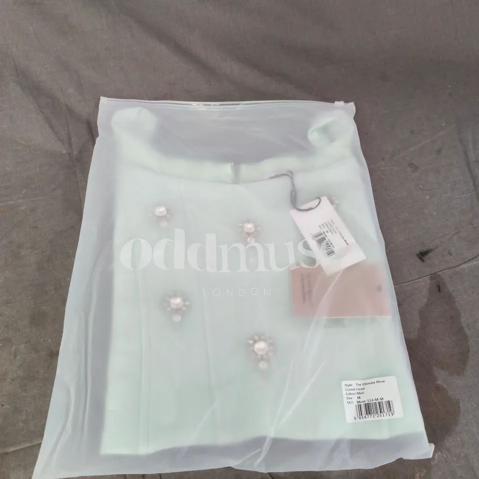 ODDMUSE LONDON THE ULTIMATE MUSE CRYSTAL CORSET – MINT, UK SIZE M