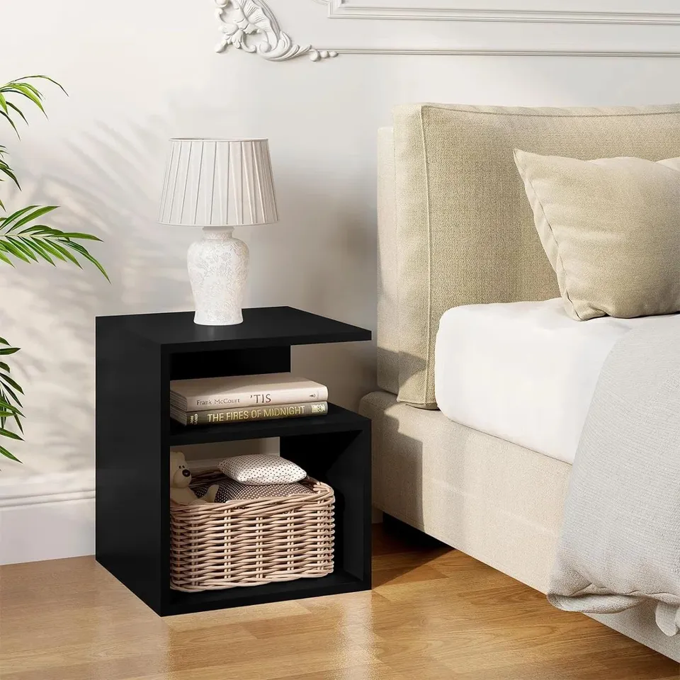 BOXED MUGDHA BEDSIDE TABLE - BLACK (1 BOX)