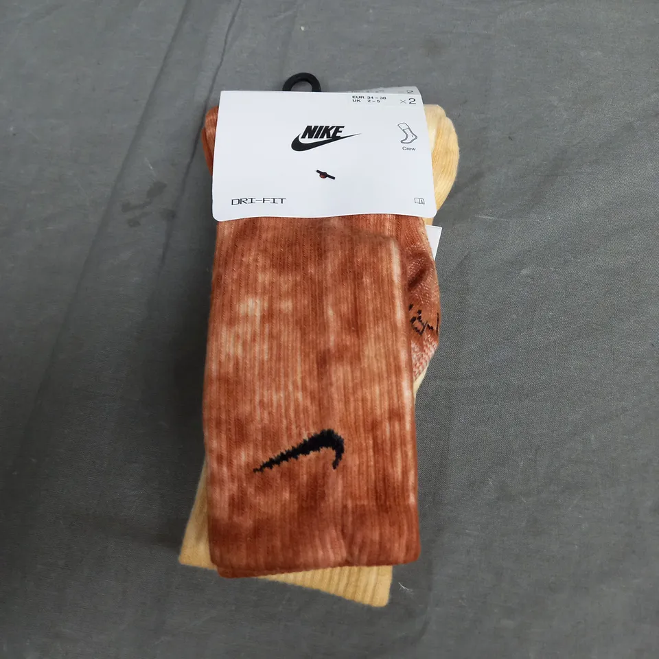 NIKE DRI FIT CREW SOCKS - SET OF 2 - UK 2-5