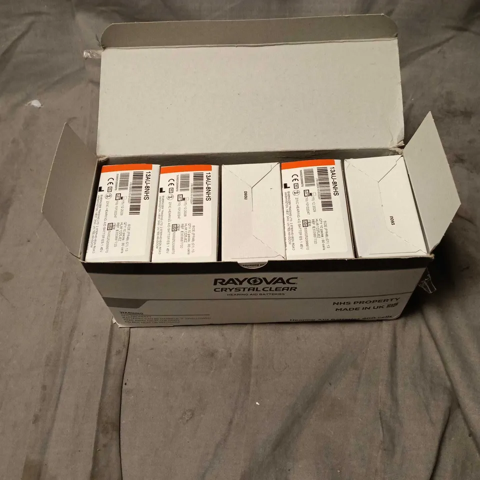 RAYOVAC CRYSTAL CLEAR HEARING AID BATTERIES – SIZE 13 (10 X 80 CELLS) – MADE IN UK, NHS PROPERTY 