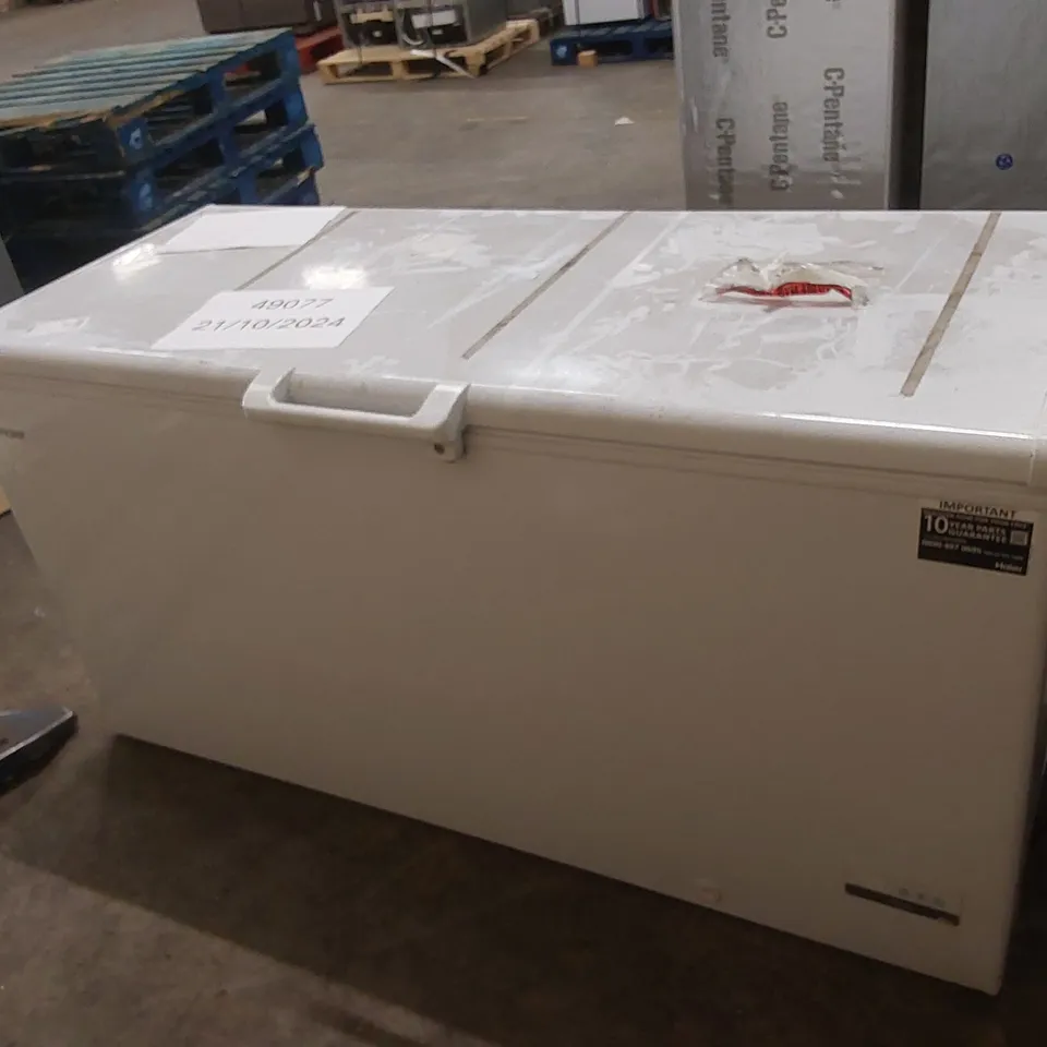 HAIER HCE519F FREESTANDING CHEST FREEZER 519L WHITE - UNPROCESSED RAW RETURN
