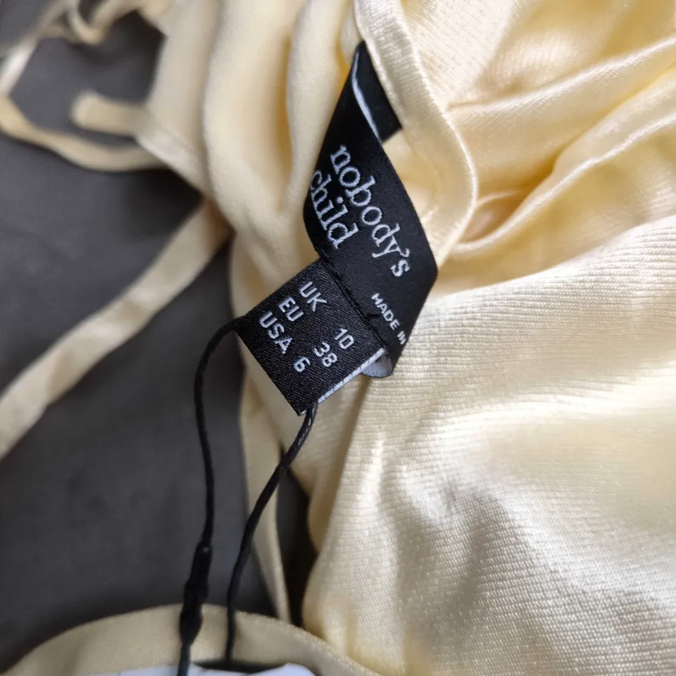 NOBODY'S CHILD SATIN SLIP DRESS – UK 10 – CHAMPAGNE