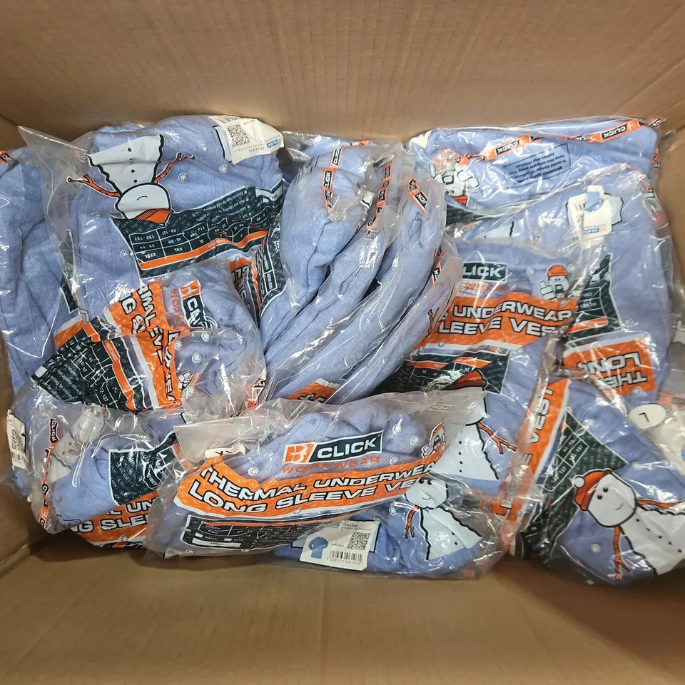 APPROXIMATELY 20 ASSORTED CLICK WORKWEAR THERMAL UNDERWEAR LONG SLEEVE VESTS IN VARIOUS SIZES