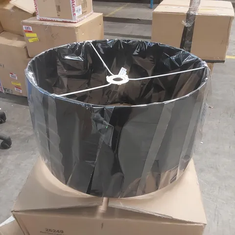 BOXED RENI BLACK FABRIC LARGE DRUM SHADE