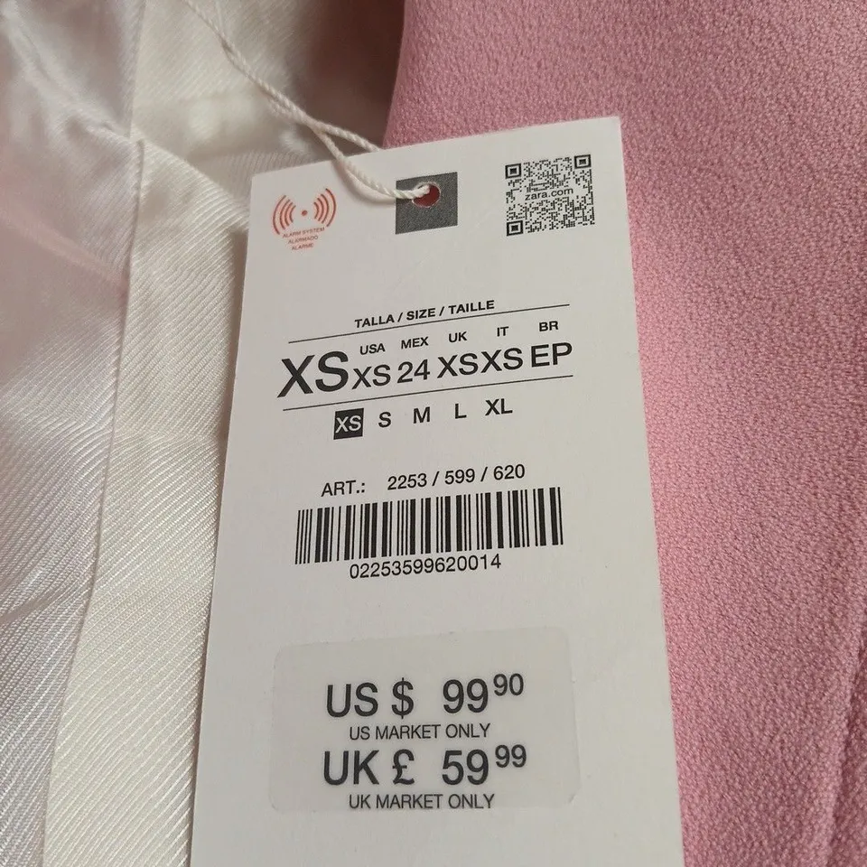 ZARA WOMENS PINK JACKET UK EXTRA SMALL TAGGED