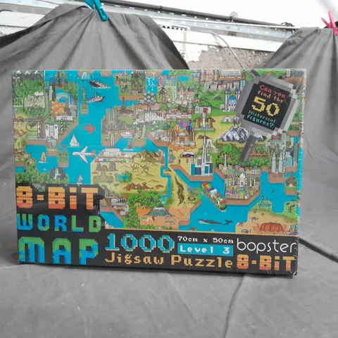 8-BIT WORLD MAP JIGSAW 70X50CM