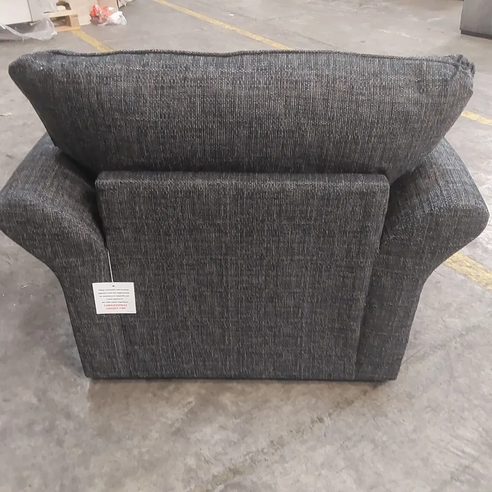 QUALITY DESIGNER ALSOP FABRIC UPHOLSTERED CHAIR - DARK GREY