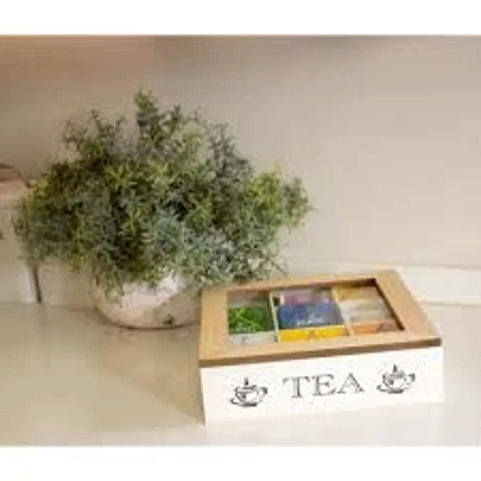 BOXED GELSEY 9 COMPARTMENT TEA ORGANISER BOX