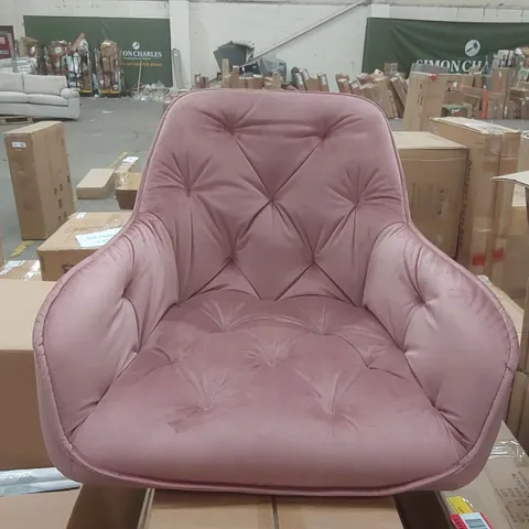 BOXED VELVET UPHOLSTERED DINING CHAIR