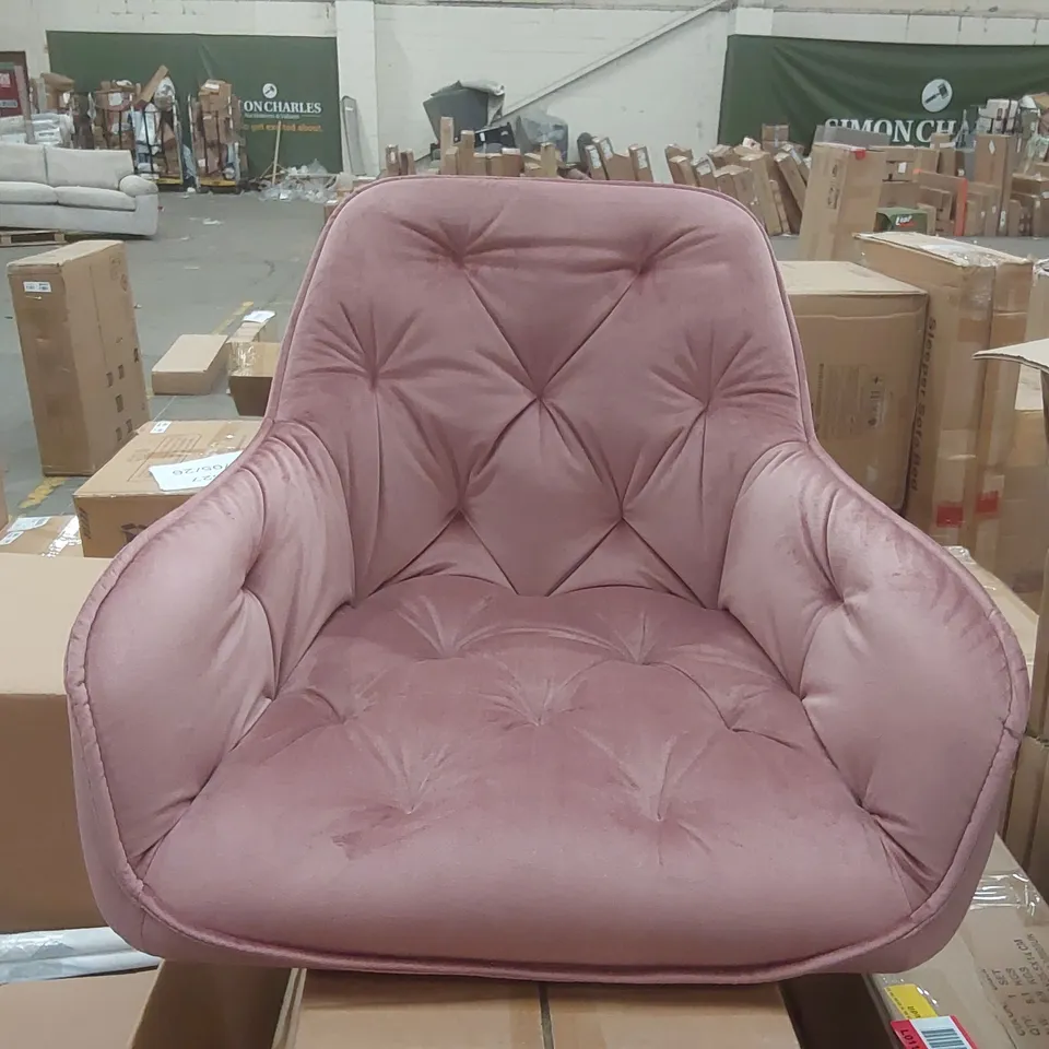 BOXED VELVET UPHOLSTERED DINING CHAIR 