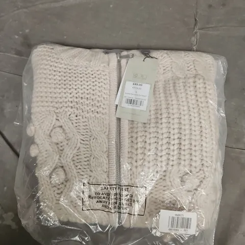 BAGGED MINT VELVET NEUTRAL PATCHWORK ZIP TABARD - SMALL