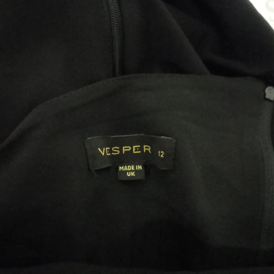 VESPER BLACK MAXI DRESS WITH SLIT - SIZE 12