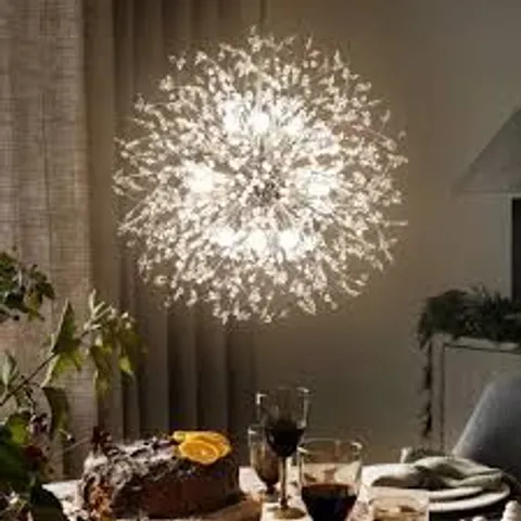 BOXED DANDELION 9-LIGHT SPUTNIK CRYSTAL CHANDELIER STARBURST SUNBURST (1 BOX)