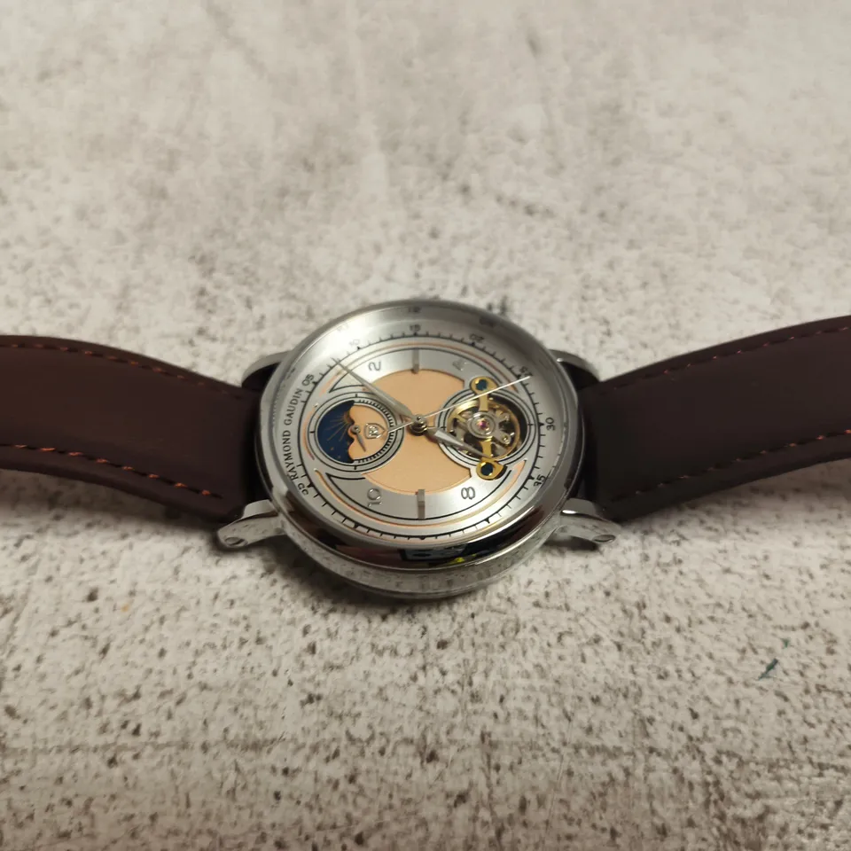 RAYMOND GAUDIN AUTOMATIC SKELETON-DIAL WRISTWATCH
