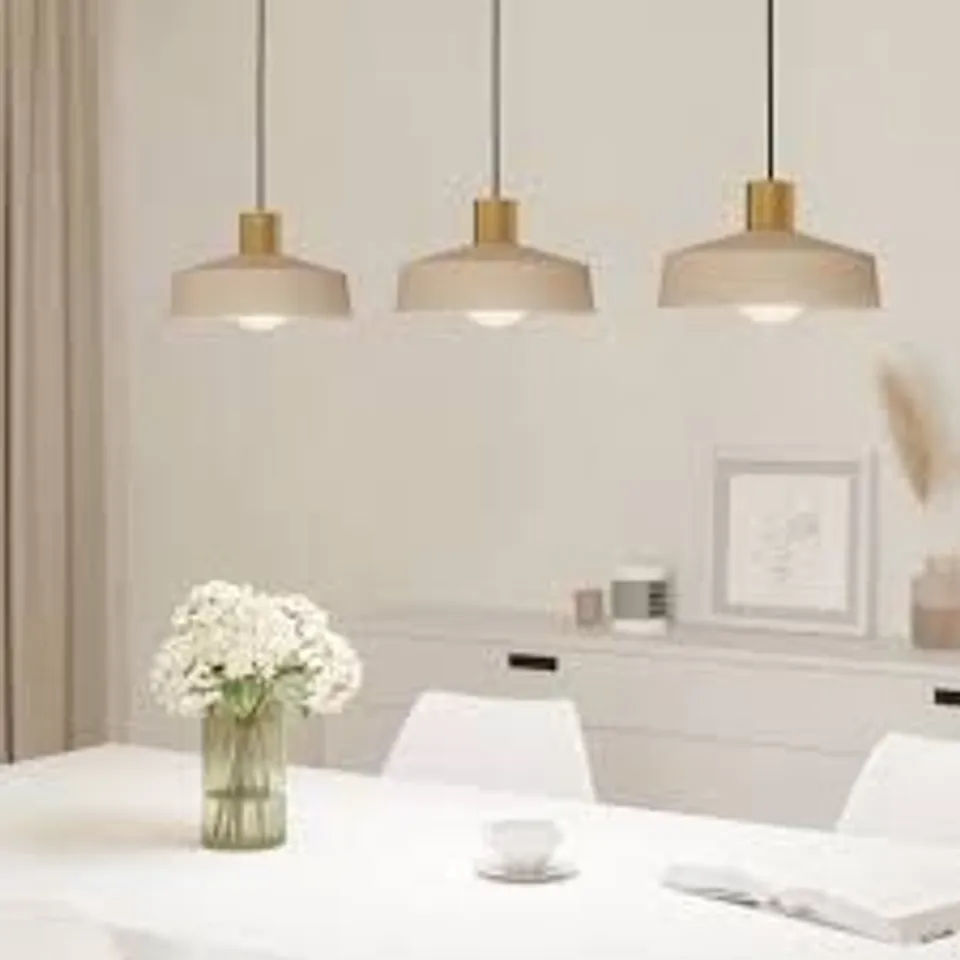 BOXED EGLO VALDIOLA SANDY PINK 3-LIGHT PENDANT