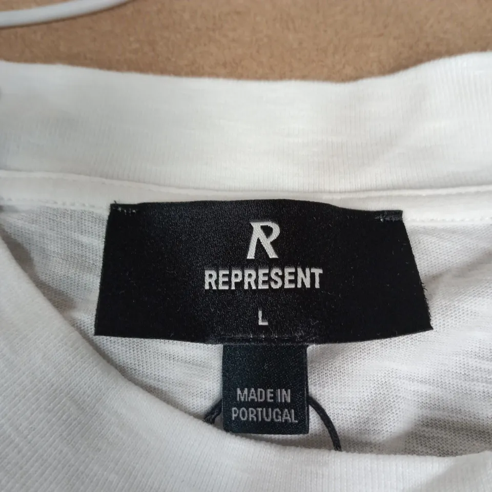 REPRESENT ENGLAND T‑SHIRT – FLAT WHITE, UK SIZE L
