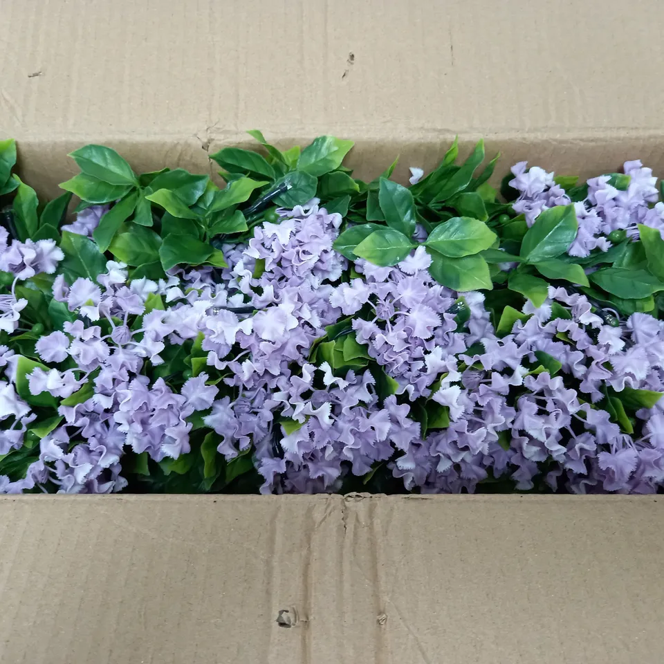 LOT OF 2 HOUSEHOLD PRODUCTS TO INCLUDE BUDDHA GARDEN STATUE AND FAUX CREPE MYRTLE PRE LIT DECOR