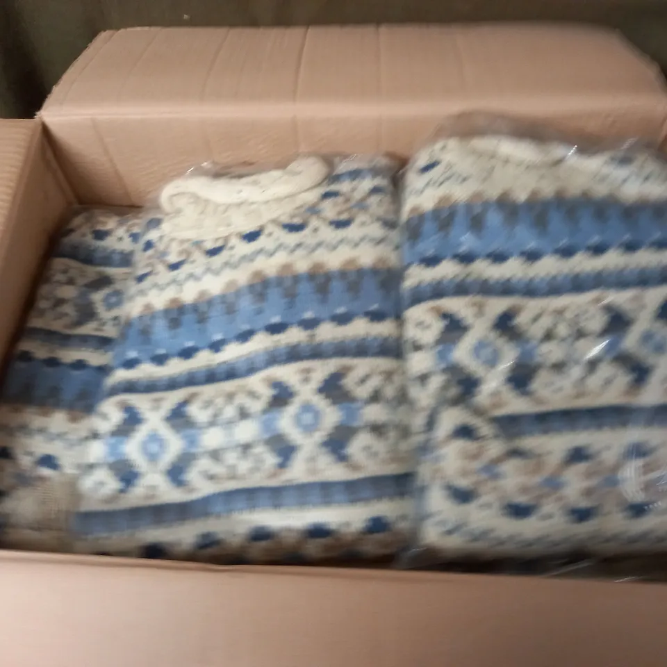 LOT OF APPROXIMATELY 15 AS NEW PATTERENED WOOL JUMPERS - SIZE UNSPECIFIED
