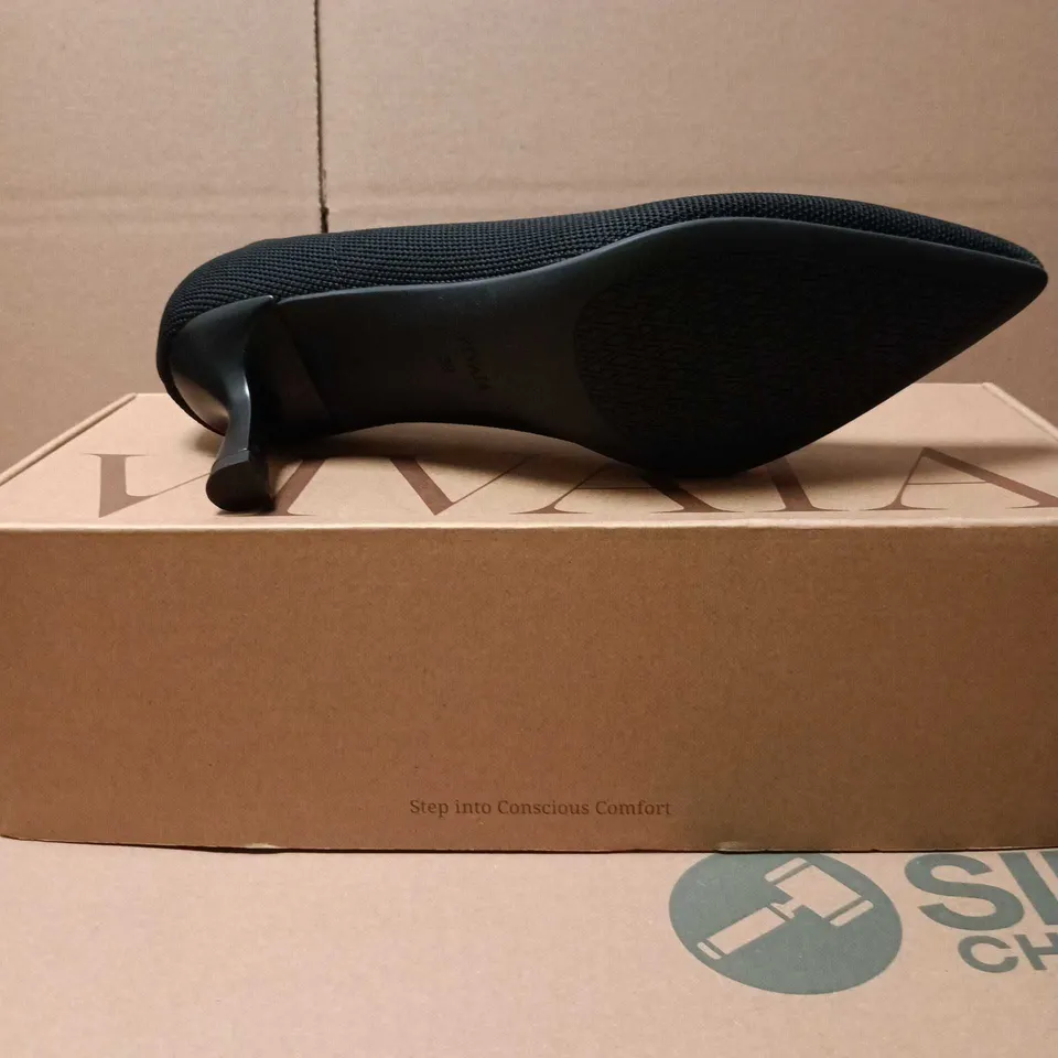 VIVAIA ANNA BLACK HEELS – UK 5.5 (EU 39), POINTED TOE, MID-HEIGHT HEEL