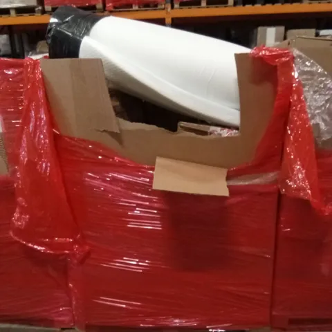 PALLET OF ASSORTED ITEMS INCLUDING: MATTRESS PROTECTOR, KIDS CAR SEAT, BOXED FURNITURE ETC