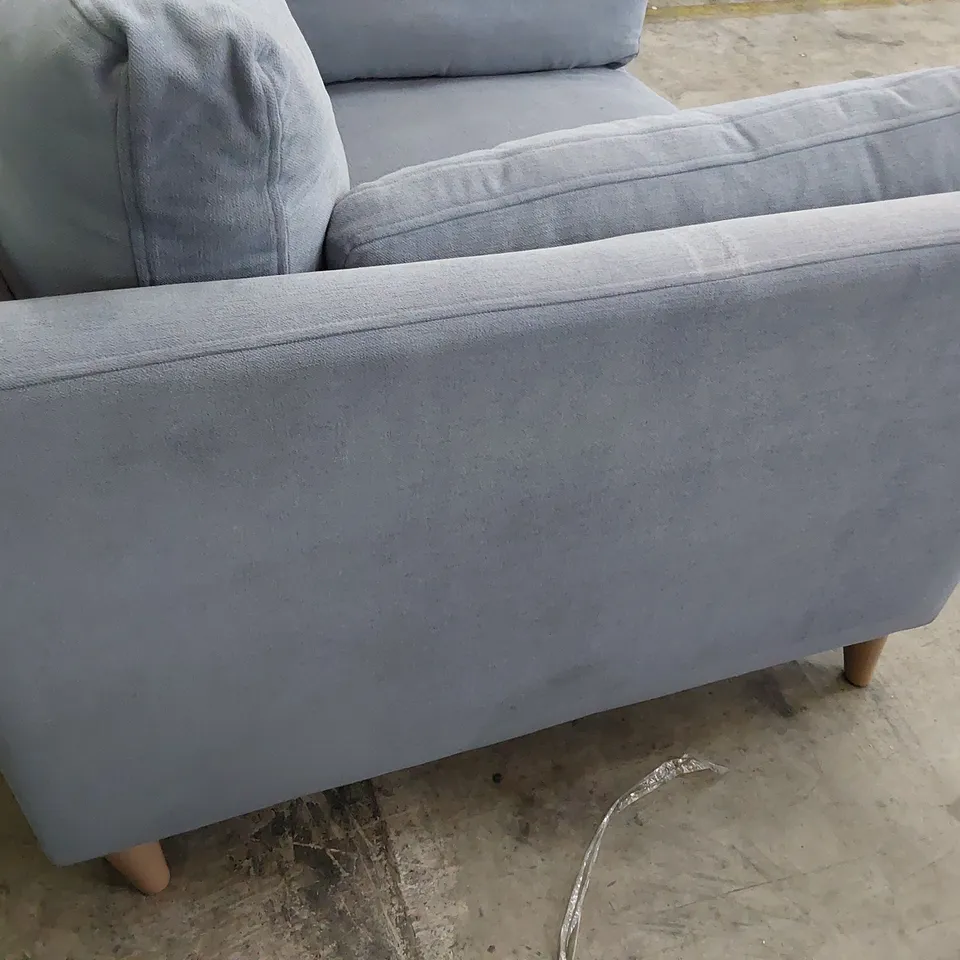 QUALITY BRITISH DESIGNER LOUNGE Co. SNUGGLER CHAIR LIGHT GREY PLUSH FABRIC 