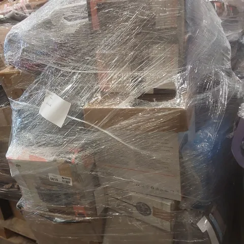 PALLET OF ASSORTED E-COMMERCE GOODS AND PRODUCTS TO INCLUDE: AIRFRYERS, WHEELBARROW, PEDESTAL FAN, PET BED ECT