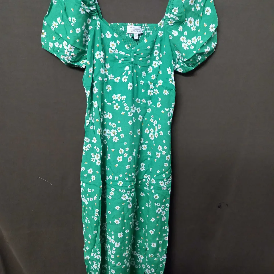 LOS ANGELES ATELIER & OTHER STORIES PUFFY SLEEVE FLOAL DESIGN DRESS IB GREEN - EU 40