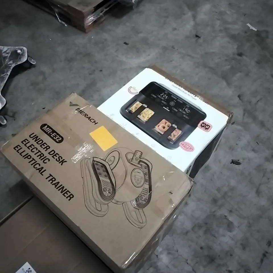 PALLET OF HOUSEHOLD ITEMS TO INCLUDE 6W LED BULBS, DAY AND NIGHT ROLLER BLINDS, SLIM TOILET SEAT,  UNDER DESK ELECTRIC ELLIPTICAL TRAINER,  AIR FRYER AND OTHER ASSORTED ITEMS...