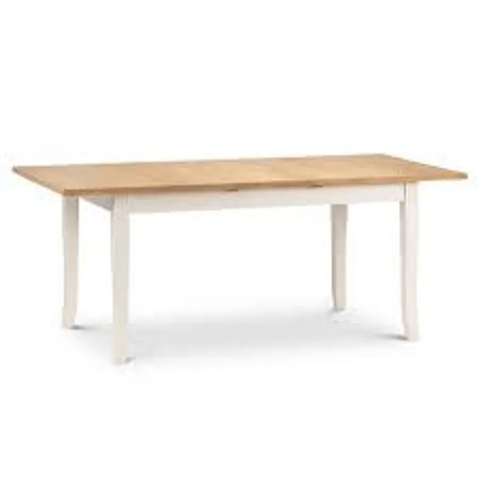BOXED JULIAN BOWEN DAVENPORT EXTENDING DINING TABLE - OAK/IVORY (1 BOX)