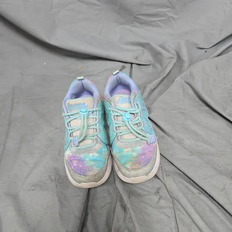 SKECHERS KIDS' TRAINERS – PASTEL TIE-DYE WITH TURQUOISE DETAILS SMALL UK SIZE 12 
