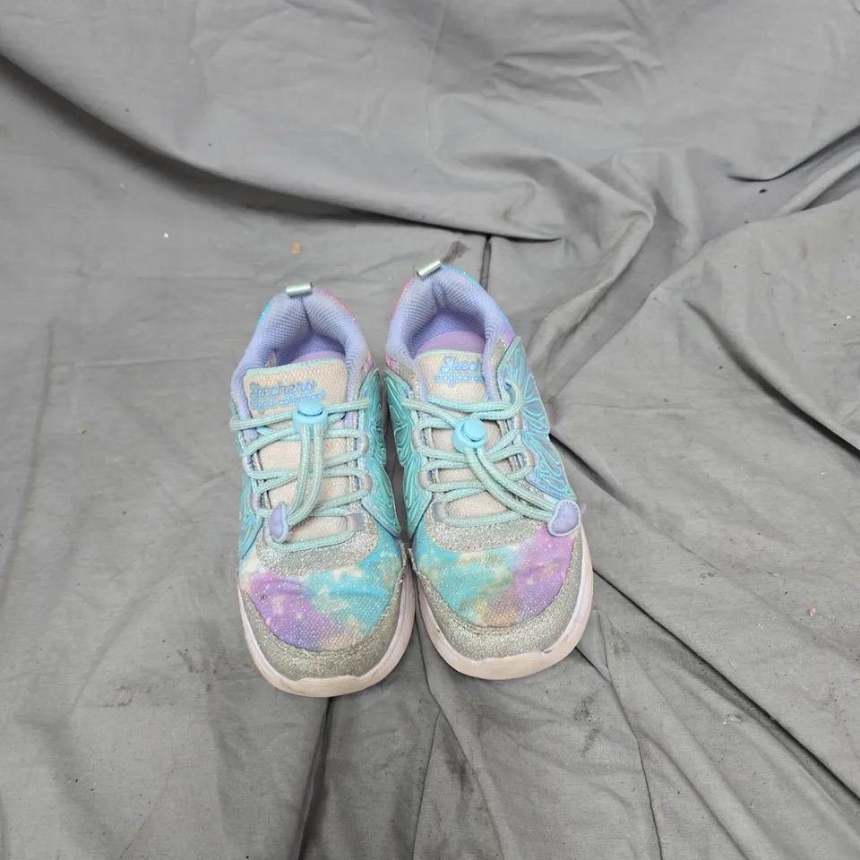SKECHERS KIDS' TRAINERS – PASTEL TIE-DYE WITH TURQUOISE DETAILS SMALL UK SIZE 12 