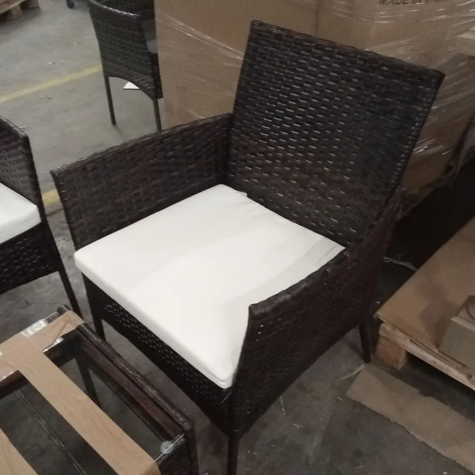 OUTDOOR ALL WEATHER WICKER 4-PERSON SEATING GROUP WITH CUSHIONS - BROWN